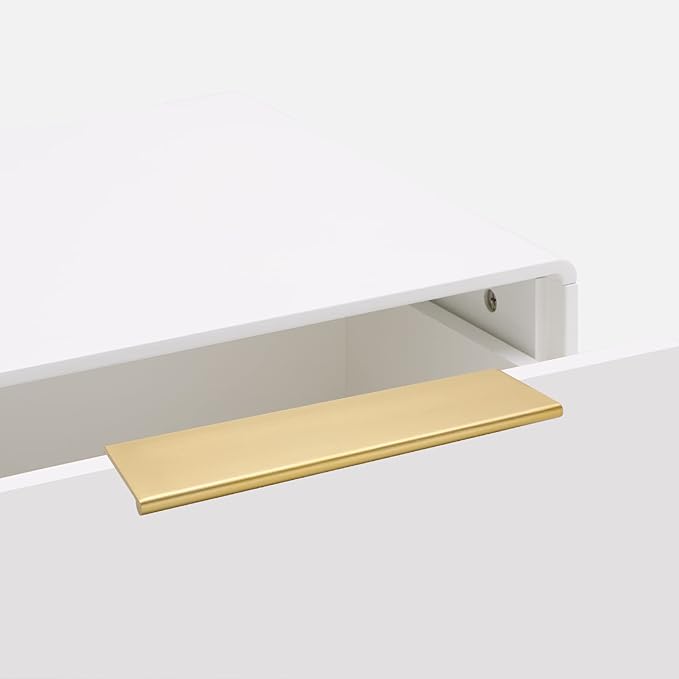 goldenwarm 30 Pack Gold Finger Edge Pulls Drawer Finger Pulls Champagne Gold Kitchen Hardware Handles Bedroom Dresser Drawers,5in Hole Center
