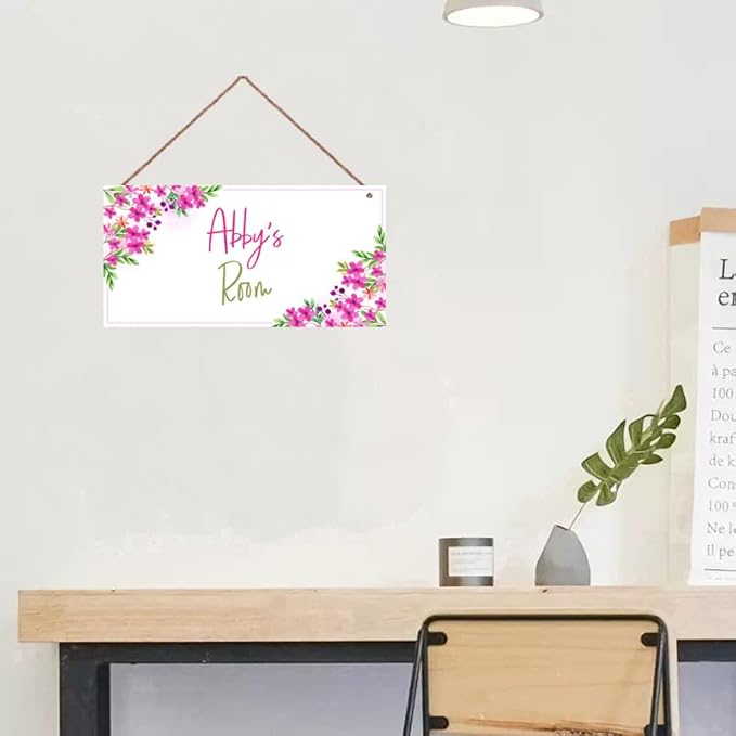 Personalized Farmhouse Canvas Prints Home Décor For Room Custom Fresh Flower Market Canvas Sign Rustic Wall Art Decor Customizable Name Plate For Girls Room