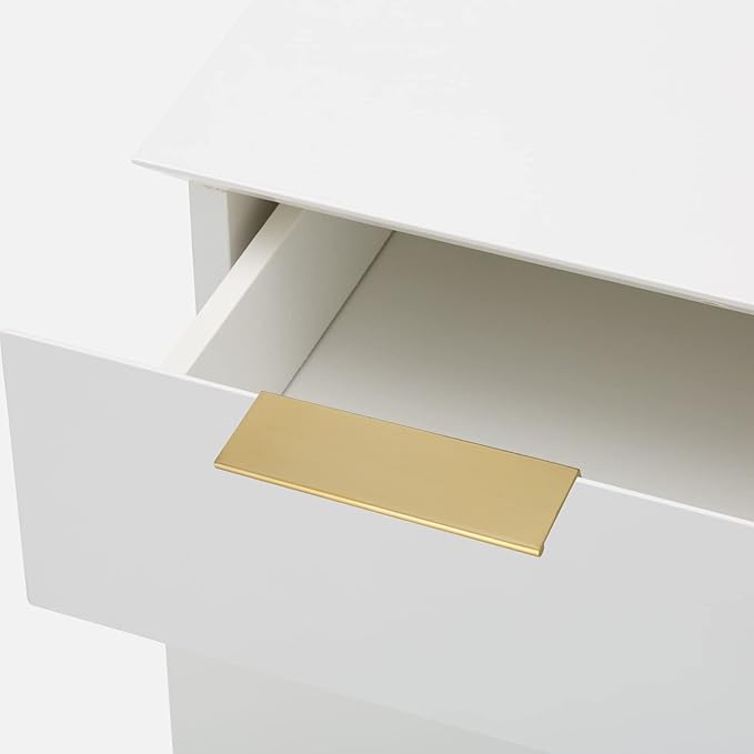 goldenwarm 50 Pack Gold Finger Edge Pulls Drawer Finger Pulls Champagne Gold Kitchen Hardware Handles Bedroom Dresser Drawers,3in Hole Center