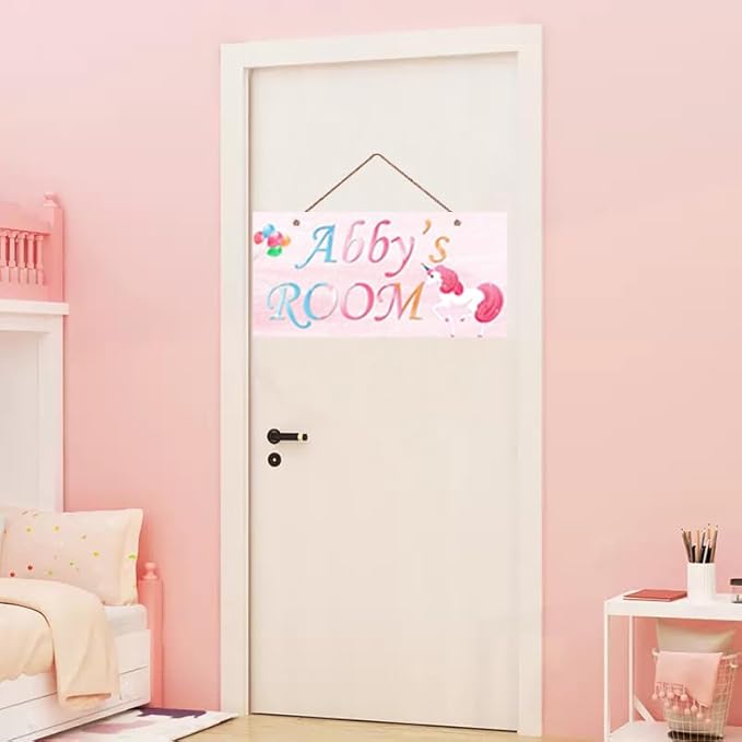 Personalized Sign Unicorn Themed Girls Room Decor, Unicorn Lovers,Custom Name Unicorn Room Wall Decor Decorative Plate for Kids Room Little Man Cave