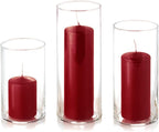yummi Set of 36 Slim Pillars and Cylinder Vases - Burgundy