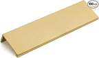 goldenwarm 100 Pack Gold Finger Edge Pulls Drawer Finger Pulls Champagne Gold Kitchen Hardware Handles Bedroom Dresser Drawers,5in Hole Center