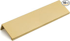 goldenwarm 10 Pack Gold Finger Edge Pulls Drawer Finger Pulls Champagne Gold Kitchen Hardware Handles Bedroom Dresser Drawers,5in Hole Center