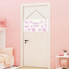 Personalized Name's Pretty Purple and Pink Butterflies Sign For Nursery Kid's Children's Girls Bedroom Door Sign Wood Plaque Sign Wall Decor Wall Art Decor Decorative Plate