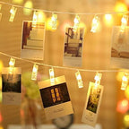 50 LED Photo Clip Fairy Lights LED Twinkle Lights Starry Lights for Home Bedroom Halloween Thanksgiving Christmas Party Wedding Decor - Warm White