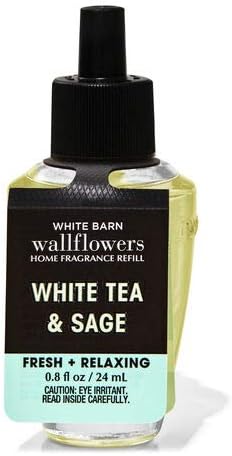 Bath & Body Works Wallflowers Fragrance Refill, 6-Pack White Tea & Sage (24 ml each)