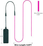 MaxLax EL Wire Pink, 9.8ft/3m Portable Battery Pack Neon Light Strip 360° Cuttable Glowing Rope Lights for Parties, Halloween, DIY Decoration