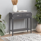 Leick Home 24032 Beckett One Drawer Hall Stand with Shelf for Living Room, Hallway, Entryway, Anthracite/Pewter