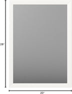 Amazon Basics Rectangular Wall Mount Mirror 20" x 28", Standard Trim, White