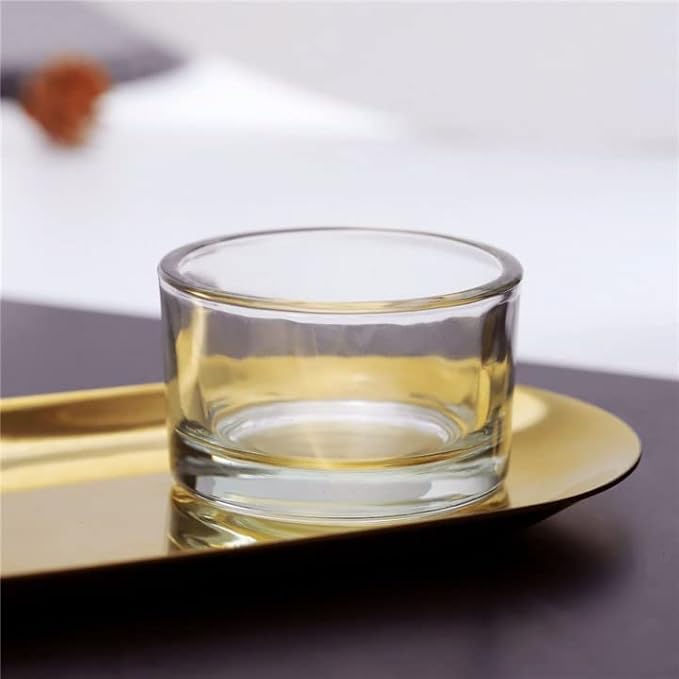 GOLDEAL 60-Pcs Tealight Candle Holders,Small Clear Glass,Tealight Holders Bulk Use for Weddings Parties Dinner,for 1.5" Tealight. Candle Mould