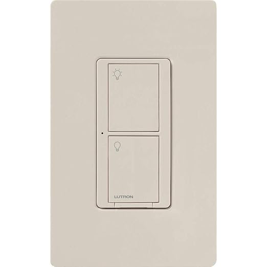 Lutron Caseta Original Smart Light Switch (Lutron Smart Hub Required), for Home, LED Lights, and Fans, 6 Amp, Single-Pole/3-Way, Neutral Required, PD-6ANS-LA-6-Pack, Almond, 6 Pack