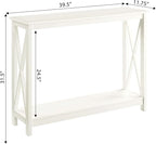 Convenience Concepts Oxford Console Table 39.5" - Sofa Table with Storage Shelf, Transitional Entryway Hall Table for Living Room and Bedroom, Display Foyer Table, Ivory