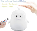 Big Size Night Light, Portable Silicone Bedside Lamp, Multicolor Light with Remote Control, USB Rechargeable led Light for Kids/Baby Bedroom/Adults/Children/Gift - Large Penguin