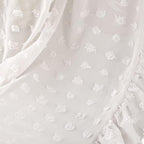 Wonder Space Elegant Kids Bed Canopy - Lace Chiffon Netting with Pom Pom, Princess Girls Fairy Dream Tent, Nursery Room Baby Crib Hanging Curtain Mosquito Net Children Reading Nook Decoration (White)