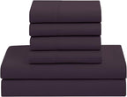 Sweet Home Collection 7 Piece Comforter Set Bag Solid Color All Season Soft Down Alternative Blanket & Luxurious Microfiber Bed Sheets, Purple, Twin (Pack of 4)