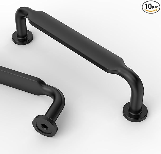 Asidrama 10 Pack 3.75 Inch(96mm) Matte Black Kitchen Cabinet Handles, Cabinet Pulls Kitchen Cabinet Hardware for Cupboard Drawer Pulls
