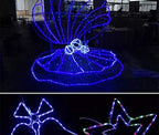 33ft LED Rope Lights, 110V 2 Wire Connectable Blue Rope Lights Outdoor, 240 LED Waterproof Blue Rope Christmas Lights for Deck, Patio, Pool, Camping, Halloween Decorations