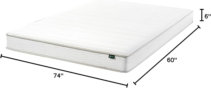ZINUS 6 Inch Foam and Spring RV Mattress, [New Version], Short Queen for RVs, Campers & Trailers, Smaller, More Convenient WonderBox Packaging, Mattress-in-a-Box