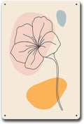 Metal Signs Abstract Flower Line Art Suitable for Home Bar Cafe Farmhouse Decoration8x12inch Tin Sign