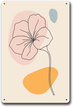 Metal Signs Abstract Flower Line Art Suitable for Home Bar Cafe Farmhouse Decoration8x12inch Tin Sign