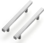 Ravinte Brushed Nickel Cabinet Handles 25 Pack 4-1/2 inch Satin Nickel Square Cabinet Pulls Silver Hardware for Kitchen 7 inch Overall Length Stainless Steel Drawer Pulls
