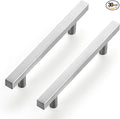 Ravinte Brushed Nickel Cabinet Handles 30 Pack 4-1/2 inch Satin Nickel Square Cabinet Pulls Silver Hardware for Kitchen Cabinets 7 inch Overall Length Stainless Steel Drawer Pulls