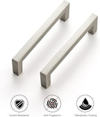 Ravinte 5 Pack Solid 3-3/4 Inch Center to Center Slim Square Bar Dresser Drawer Handles Kitchen Cabinet Handles Brushed Nickel Drawer Pulls Kitchen Cabinet Hardware Pulls