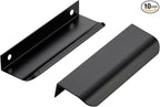 Ravinte Hardware 10 Pack Black Cabinet Handles, 4.75 Inch (120mm) Finger Edge Pulls, 3.75 Inch Hole Center, Finger Pulls for Cabinets