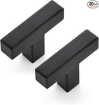 Ravinte 20 Pack 2 inch Length Square Cabinet Pulls Matte Black Stainless Steel Kitchen Drawer Pulls Cupboard Handles Cabinet Handles