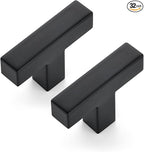Ravinte 32 Pack 2 inch Length Square Cabinet Pulls Matte Black Stainless Steel Kitchen Drawer Pulls Cupboard Handles Cabinet Handles