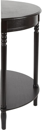 Decor Therapy Simplfy Moon Entry Table,with Shelves & Easy Assembly, Wood-(28.5" x 11.8" x 28.5") Simplify Half Round, 28.5" x 28.5" x 12", Black
