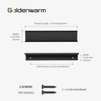 goldenwarm 5 Pack Black Finger Edge Pulls Drawer Finger Pulls Matte Black Kitchen Hardware Handles Bedroom Dresser Drawers,6-1/4in Hole Center