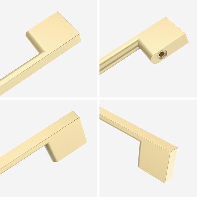 6 Pack Brushed Gold Cabinet Pulls - 11.3 Inch Cabinet Handles - Kitchen Hardware Wardrobe Pulls