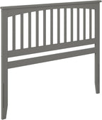 AFI, Mission Queen Solid Wood Headboard with Attachable Charger, Grey