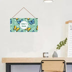 Personalized Sign Butterfly Theme Wall Art Decor For Kids Room Custom Name Door Décor For Little Man Cave Nursery Beautiful Art Plate For Girls Bedroom Boys Room