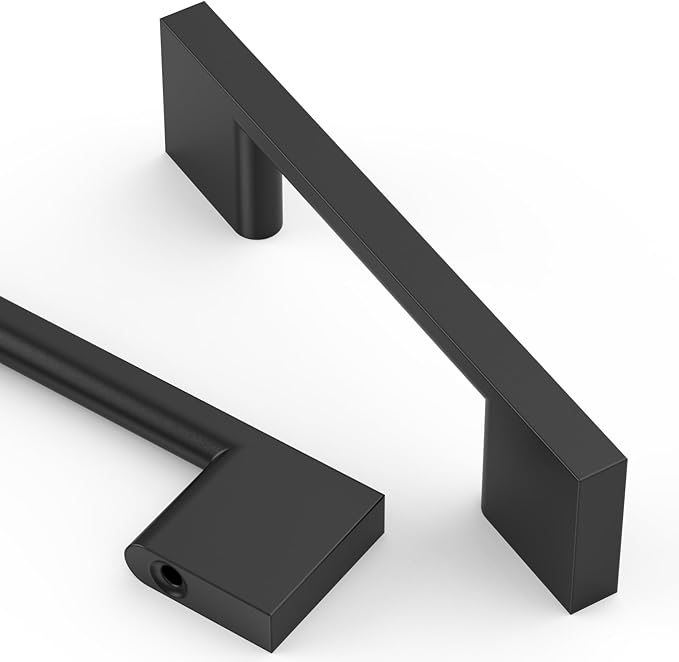 Asidrama 10 Pack 3 Inch(76mm) Matte Black Kitchen Cabinet Handles, Cabinet Pulls Kitchen Cabinet Hardware for Cupboard Drawer Pulls