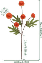 Artificial Flowers for Vases 20.5 Inch 10 Stems， Silk Dried Fake Mums Bouquet Indoor Faux Floral Arrangements for Decoration (Orange)