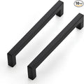 JOY DECOR 10 Pack Cabinet Handles, Black Cabinet Pulls, 6-1/4 Inch Kitchen Closet Handles Square Drawer Pulls Stainless Steel Drawer Hardware, 160mm Hole Centers