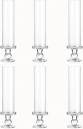 Hurricane Candle Holder Glass Taper Hurricane Clear Tall Candlestick Candles Holders Table Centerpiece Wedding Party Dining Event Home Decor (6)