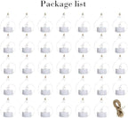Sziqiqi Hanging Glass Globes Orbs Tea Light Candle Holders with Flameless LED Tealight for Wedding Ornaments, Wedding Birthday Christmas Party Centerpiece Accessory 2.36inch 30pcs +6 Extra