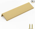 goldenwarm 10 Pack Gold Finger Edge Pulls Drawer Finger Pulls Champagne Gold Kitchen Hardware Handles Bedroom Dresser Drawers,6-1/4 in Hole Center