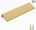 goldenwarm 50 Pack Gold Finger Edge Pulls Drawer Finger Pulls Champagne Gold Kitchen Hardware Handles Bedroom Dresser Drawers,6-1/4 in Hole Center
