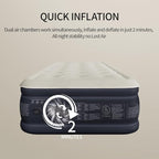 Air Mattress with Built in Pump - Upgraded Twin Blow Up Mattress, 2 Mins Quick Self Inflatable with Double Air Chamber,16"/550lbs Max, Strong Support, for Camping,Home,Guests,Portable Travel