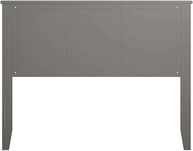 AFI, Madison Full Solid Wood Panel Headboard with Attachable Charger, Grey