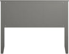 AFI, Madison Full Solid Wood Panel Headboard with Attachable Charger, Grey