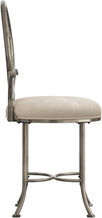 Hillsdale O'Malley Metal Vanity Stool with Spiral Pattern Design, Antique Brass