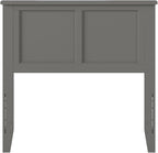 AFI, Madison Twin Solid Wood Panel Headboard with Attachable Charger, Grey
