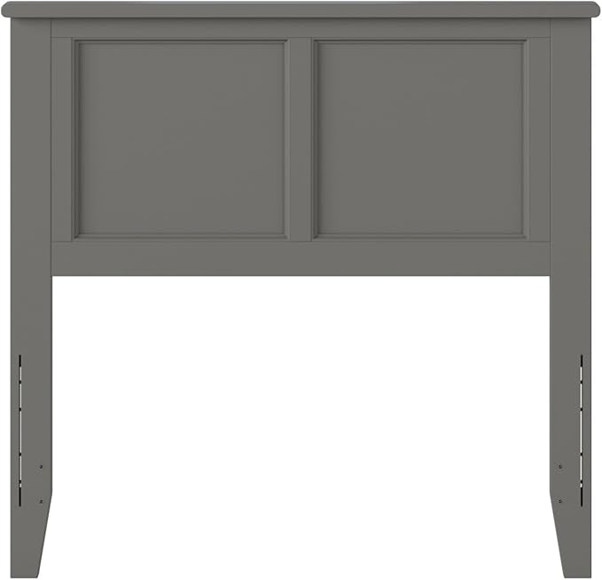 AFI, Madison Twin Solid Wood Panel Headboard with Attachable Charger, Grey
