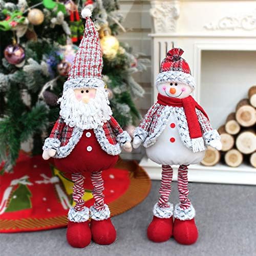 Large Standing Christmas Gnomes, 95CM Swedish Tomte Large Santa Gnome Stuffed Plush with Retractable Spring Legs, Scandinavian Christmas Decorations Ornaments Holiday Home Decor (Red Santa Gnome)