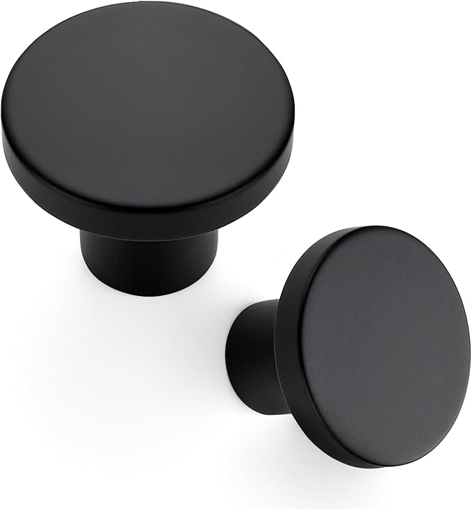 Ravinte 3 Pack Cabinet Knobs Black Kitchen Cabinet Knobs Round Dresser Drawer Pulls Closet Door Pulls 1-1/5 Inch
